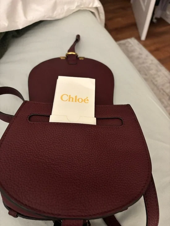 Small Taupe Leather Saddle Crossbody Bag - Picture 4 of 6